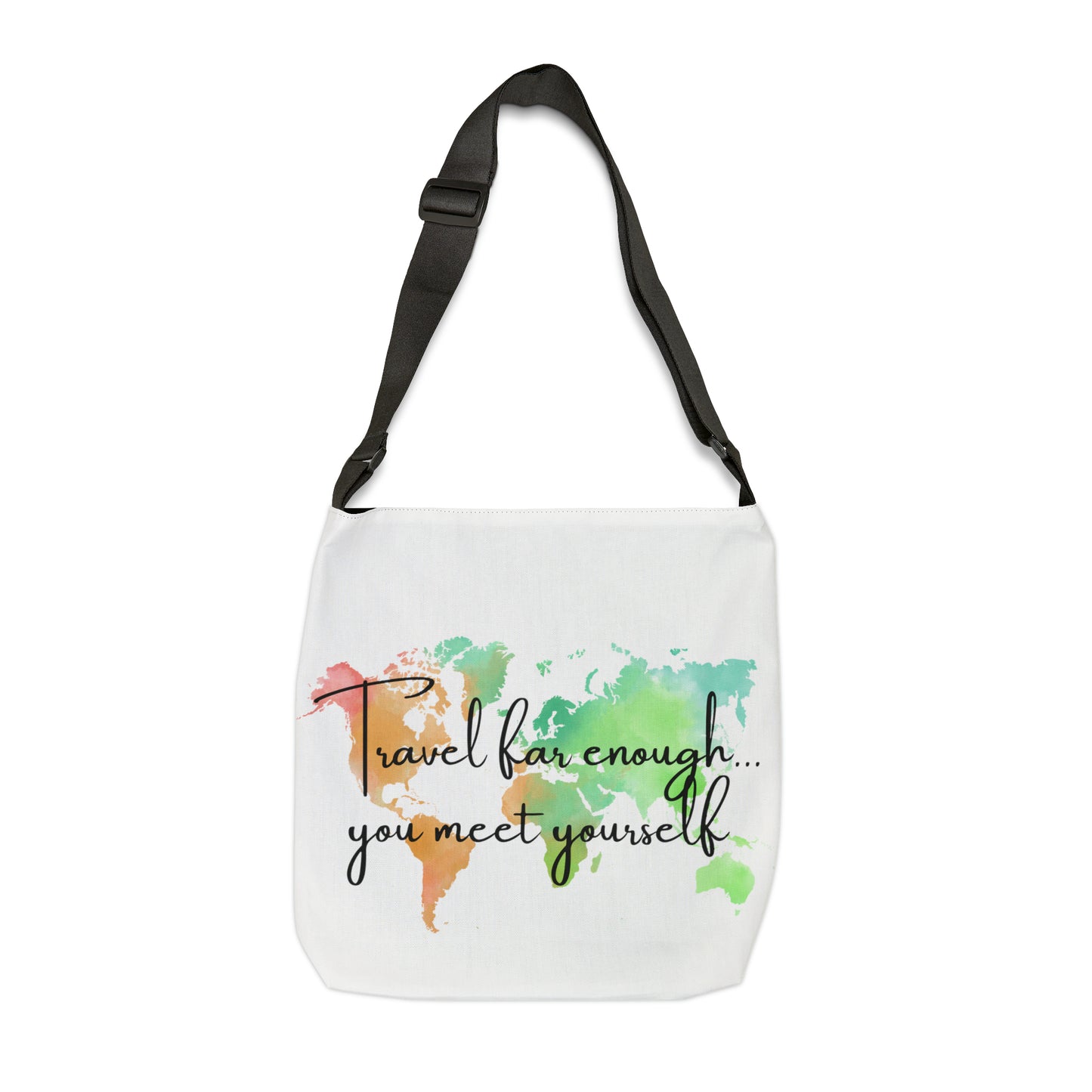 Travel Inspiration Tote Bag w/ Watercolor World Map