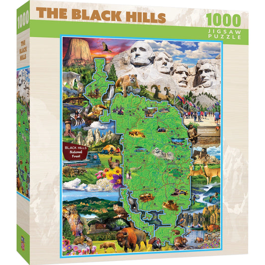 National Parks - Black Hills Map 1000 Piece Jigsaw Puzzle