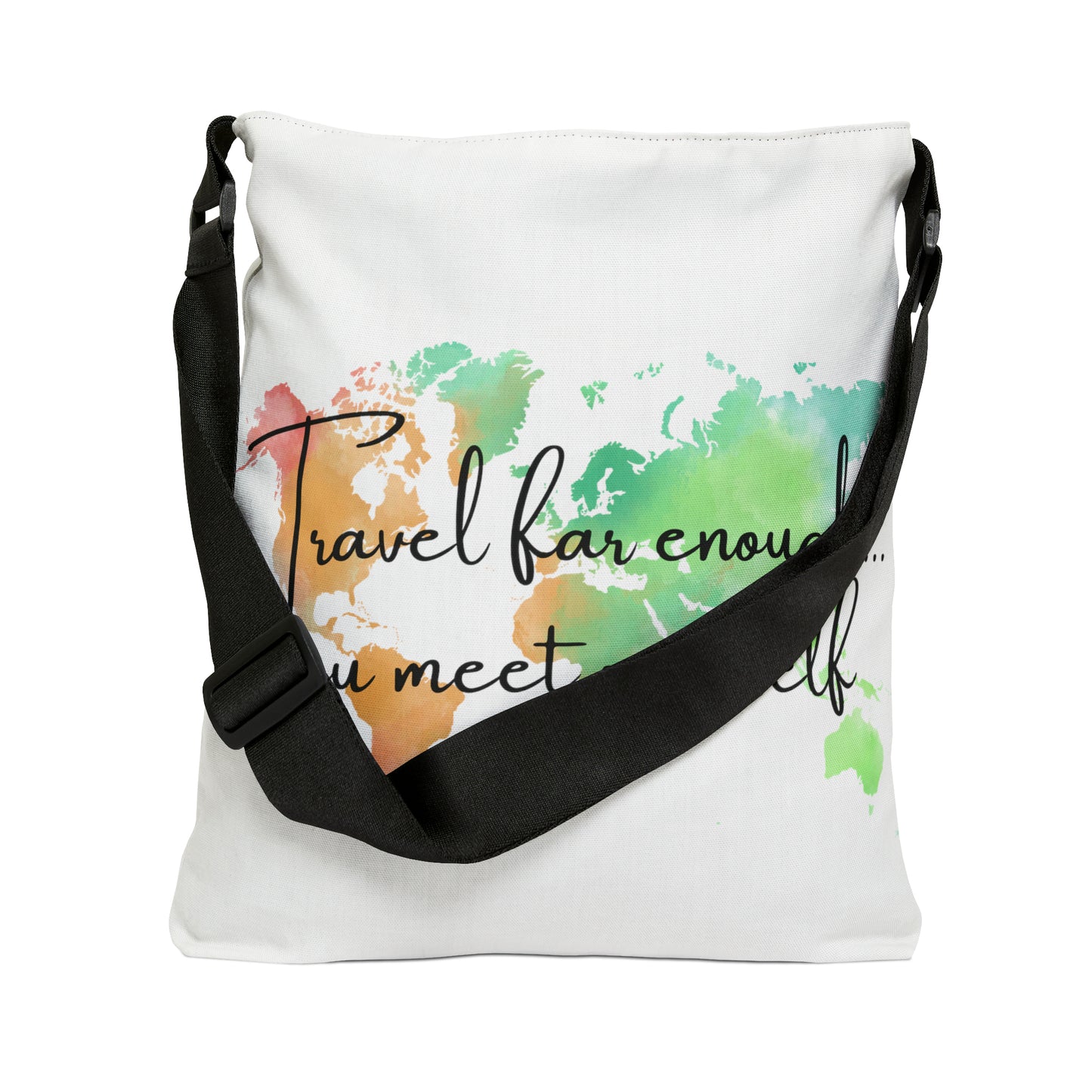 Travel Inspiration Tote Bag w/ Watercolor World Map