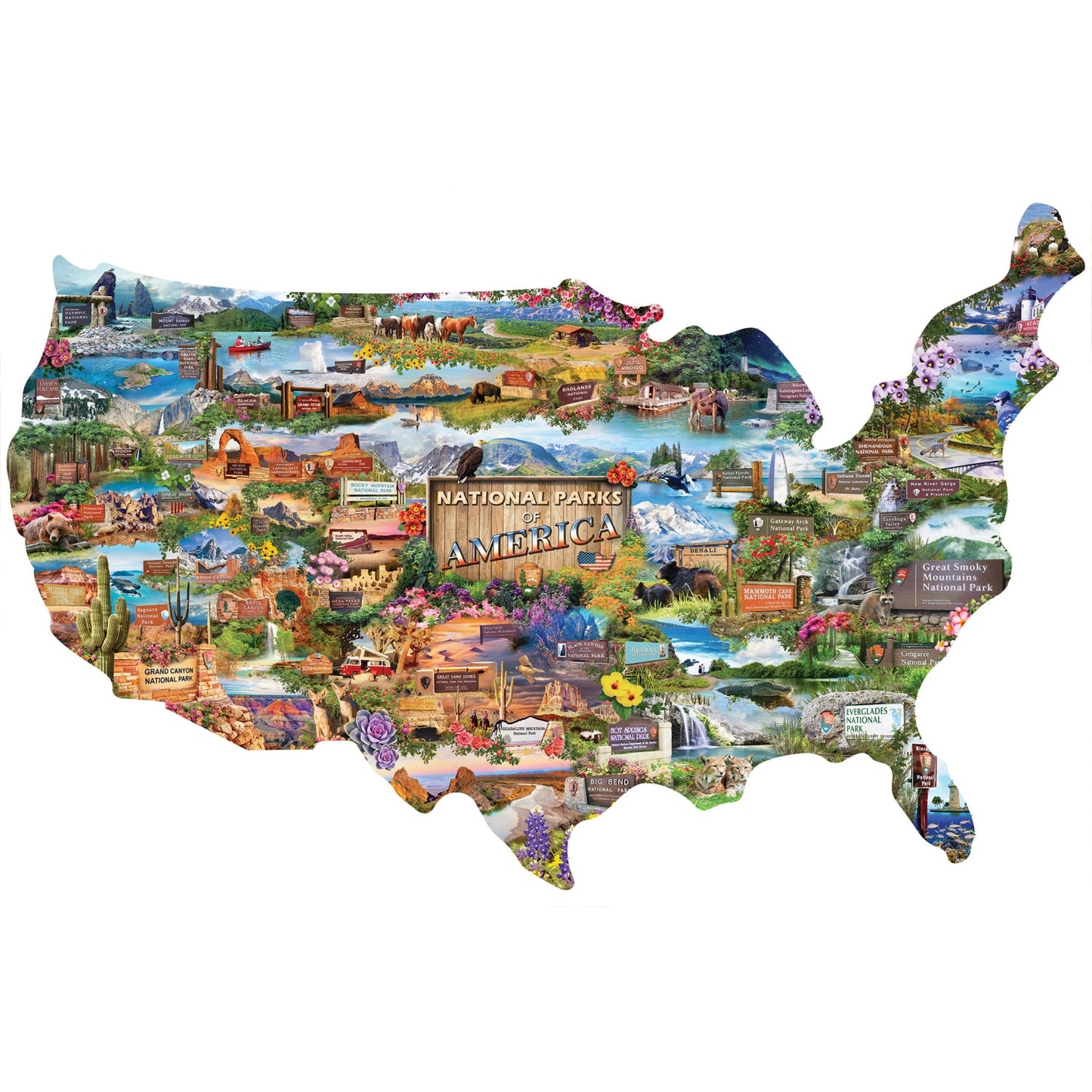Contours - National Parks USA 1000 Piece Jigsaw Puzzle