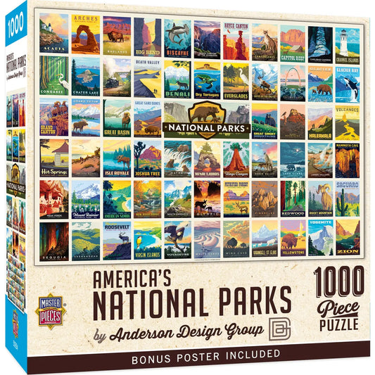 America's National Parks 1000 Piece Puzzle - Poster Included!