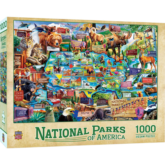 National Parks - United States Map 1000 Piece Jigsaw Puzzle